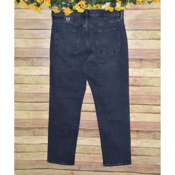 NWT Gap Denim High Rise Straight Stretch Dark Wash Jeans Size 16 33R - Picture 5 of 11